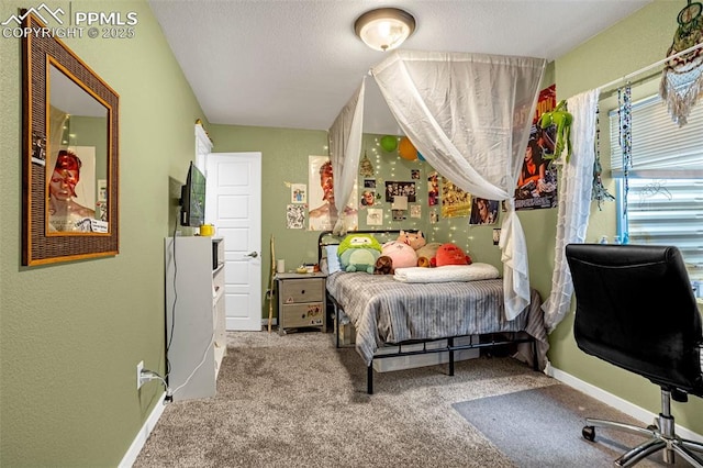 bedroom with carpet