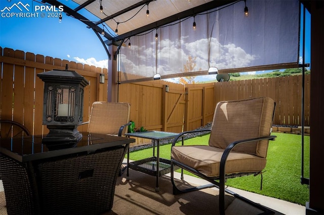 view of patio with a pergola