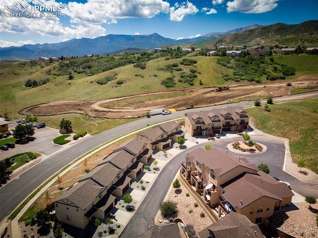 aerial view with a mountain view