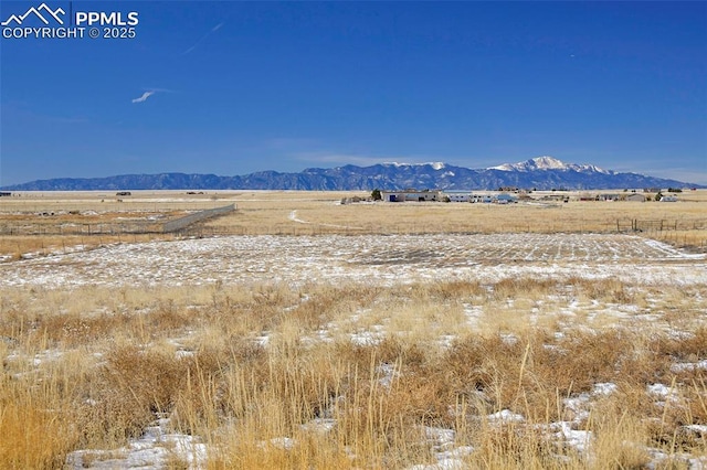 property view of mountains with a rural view