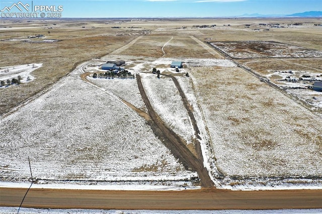 drone / aerial view with a rural view