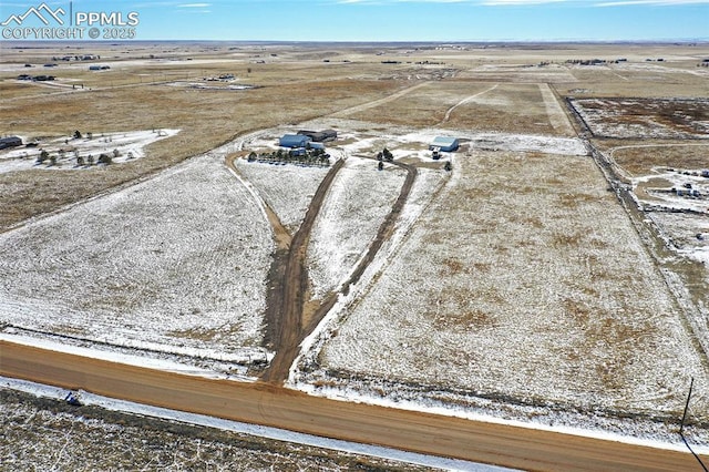 drone / aerial view with a rural view