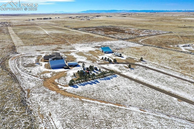 aerial view featuring a rural view