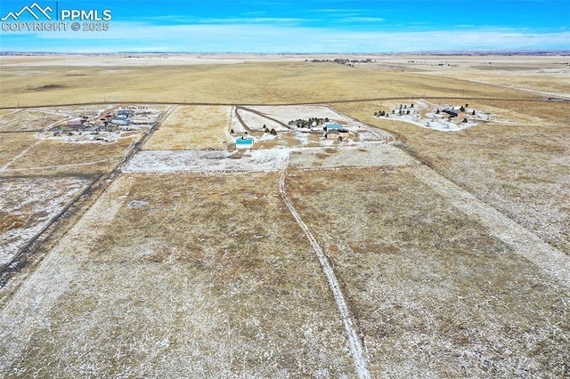 bird's eye view with a rural view