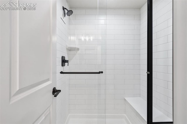 bathroom featuring walk in shower