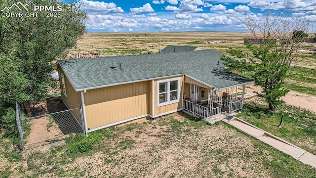 exterior space featuring a rural view