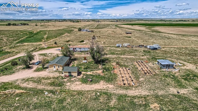 drone / aerial view with a rural view