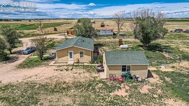 bird's eye view with a rural view