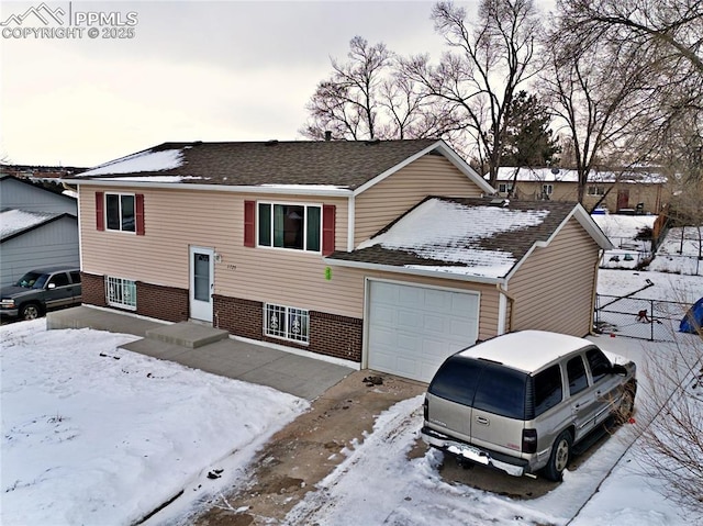 split foyer home with a garage