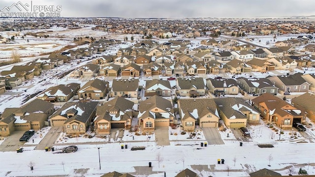 view of snowy aerial view