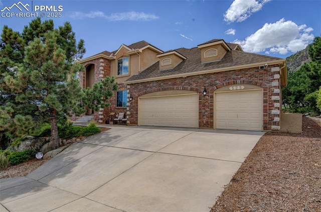 front facade with a garage