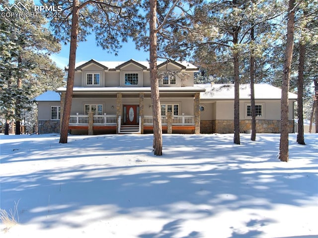 view of front facade with french doors