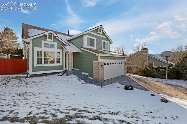 view of property with a garage