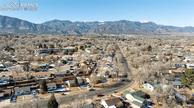 bird's eye view featuring a mountain view