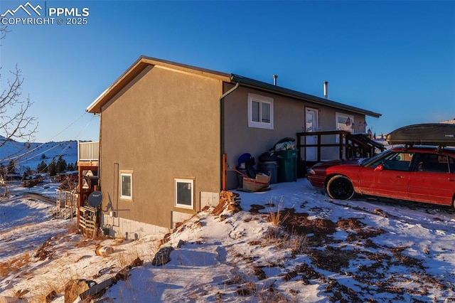 view of snow covered exterior