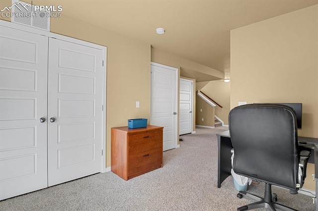 view of carpeted office