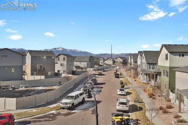 view of street featuring a mountain view