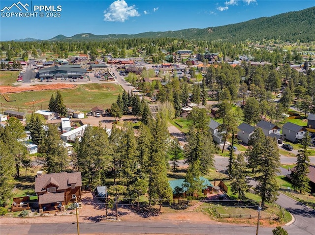 aerial view with a mountain view