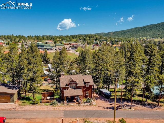 bird's eye view featuring a mountain view