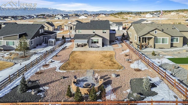 bird's eye view featuring a mountain view