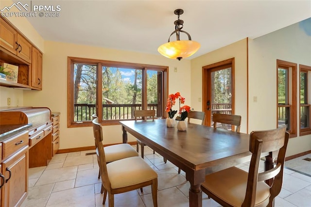 view of tiled dining space