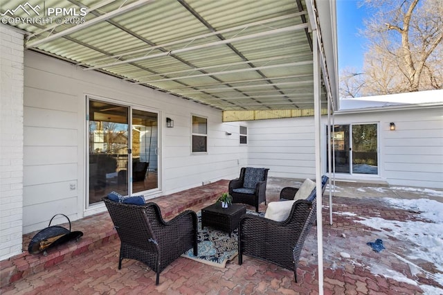 view of patio featuring an outdoor hangout area