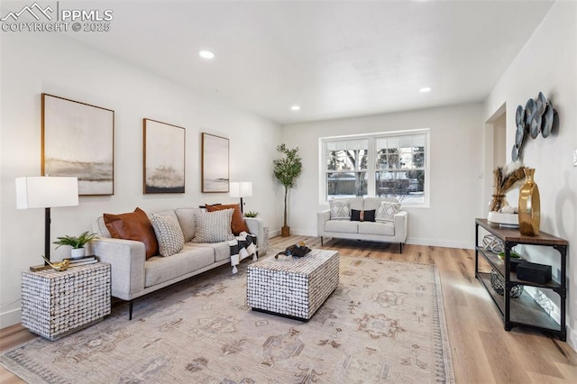 living room featuring light hardwood / wood-style floors