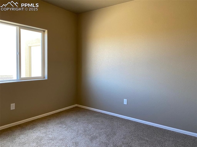 view of carpeted spare room