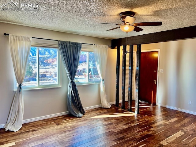 interior space featuring ceiling fan and wood-type flooring