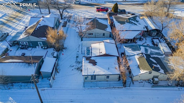 view of snowy aerial view