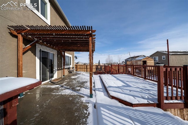 exterior space with a pergola