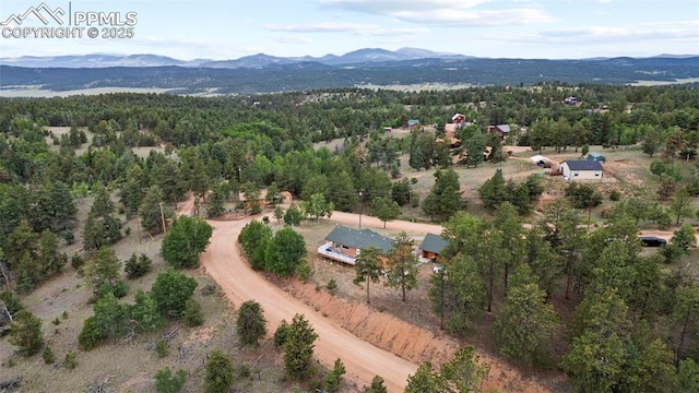 bird's eye view featuring a mountain view