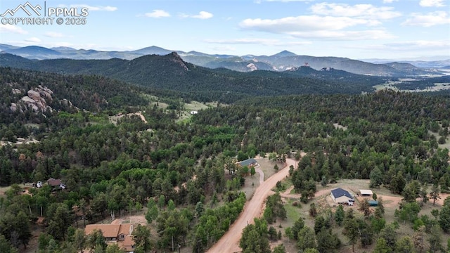 drone / aerial view with a mountain view