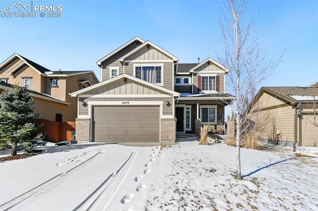 view of front of house with a garage