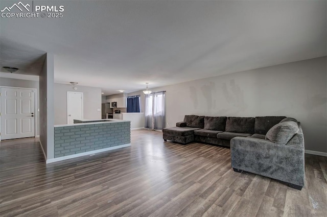 living room featuring hardwood / wood-style flooring