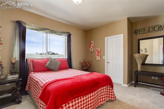 view of carpeted bedroom