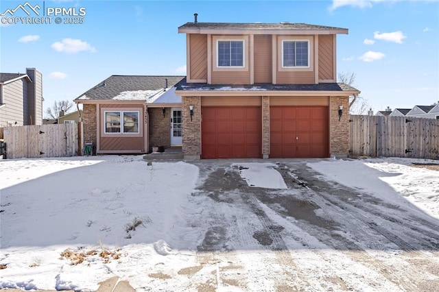 view of front facade with a garage