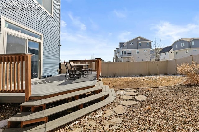 view of yard featuring a deck