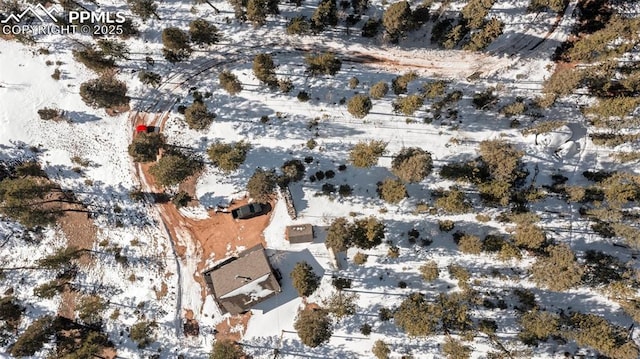 view of snowy aerial view