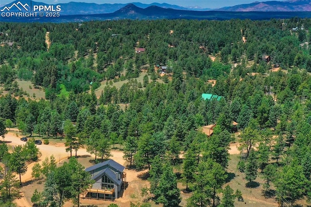 bird's eye view featuring a mountain view