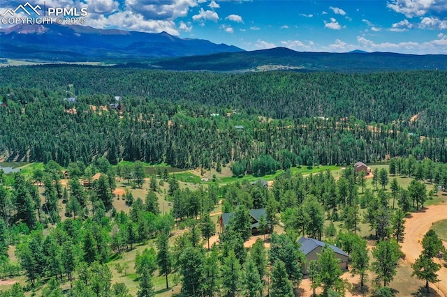 aerial view with a mountain view