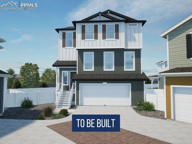 view of front of house with a garage