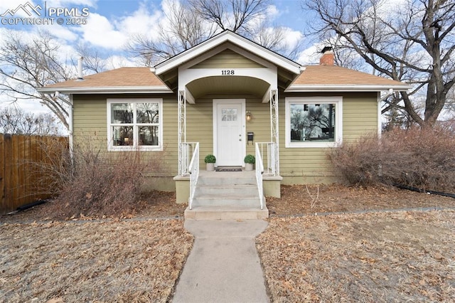 view of bungalow-style home