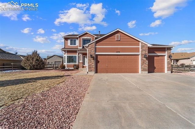 view of front of property featuring a garage