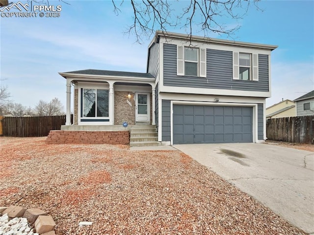 view of front of home with a garage