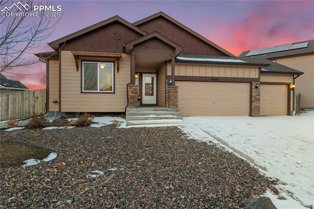 view of front of house with a garage