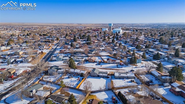 view of snowy aerial view