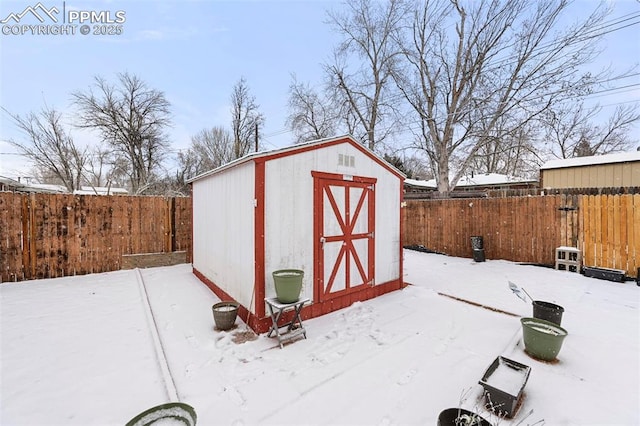 view of snow covered structure