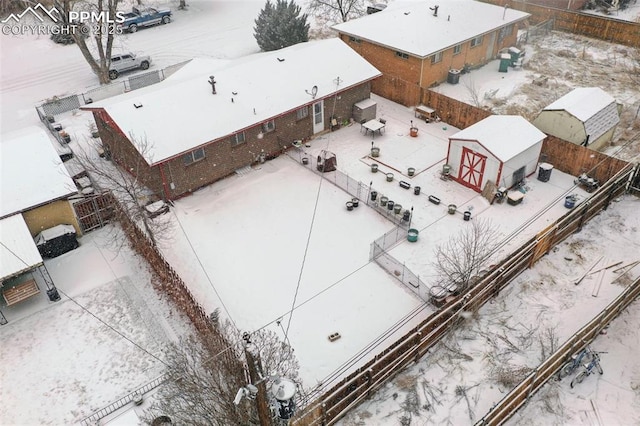 view of snowy aerial view