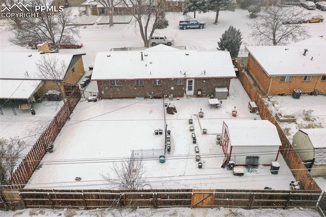 view of snowy aerial view